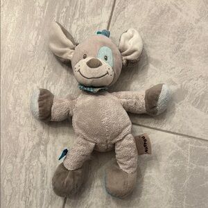Nattou plush dog gray and blue
